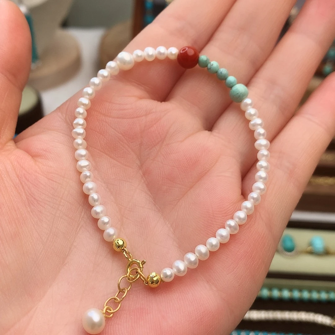 绿松石米珠手链未镶嵌