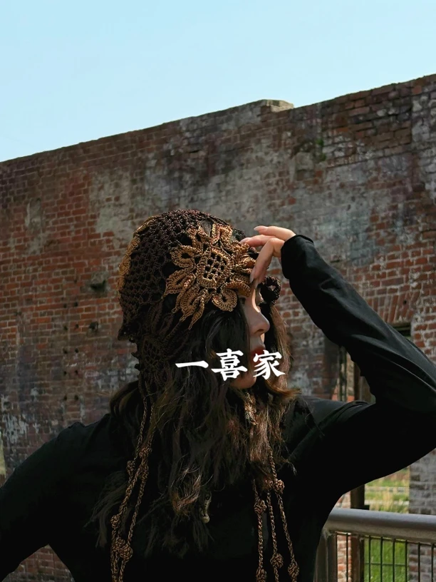 一喜家 冰丝太阳花流苏帽