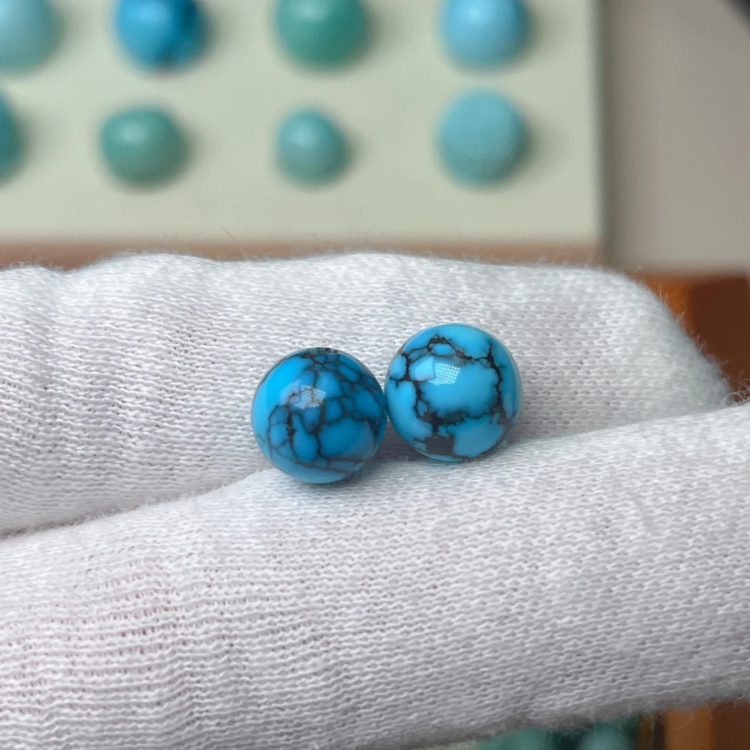 9.6mm高瓷蓝圆珠对珠