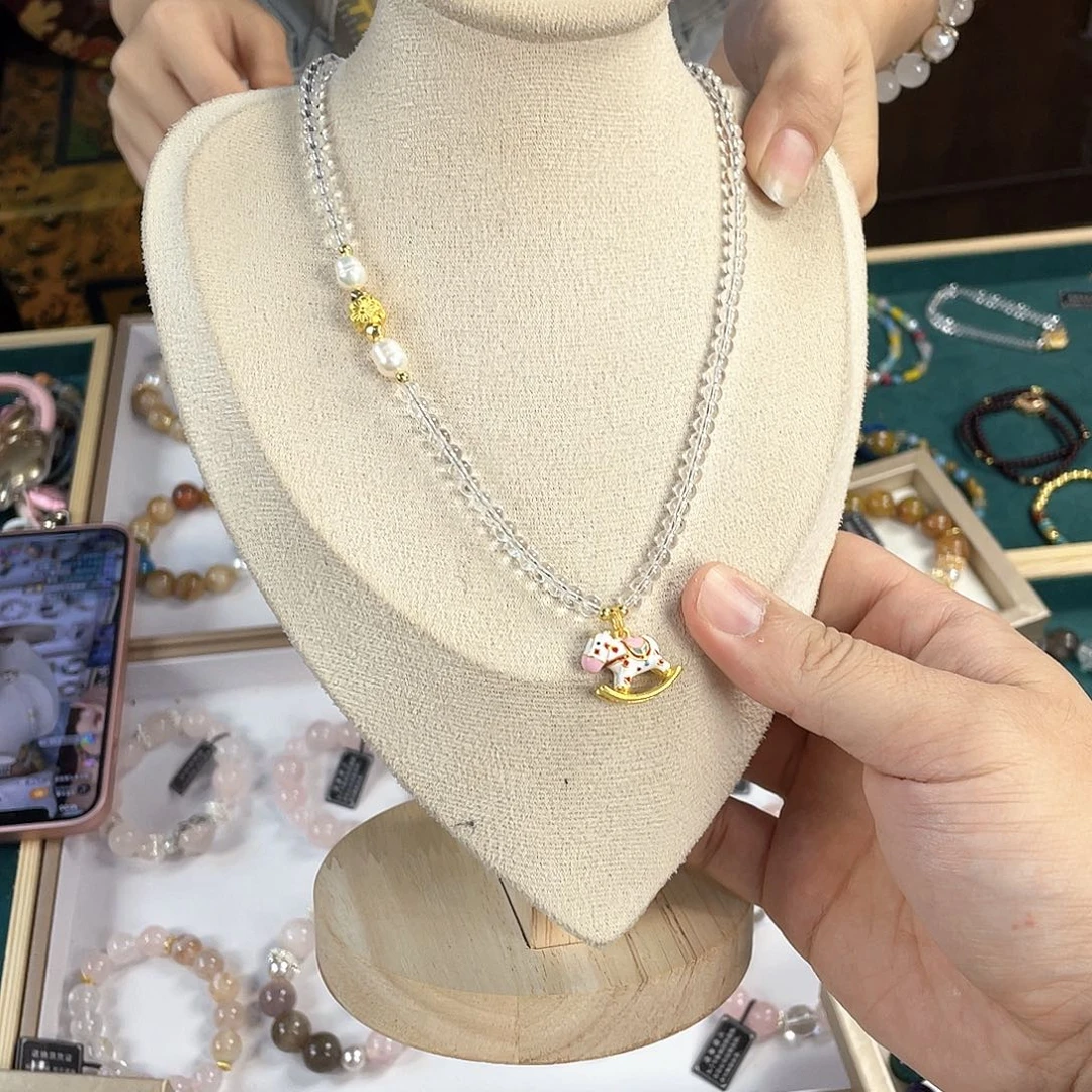 水晶手链银S925镀金镶嵌