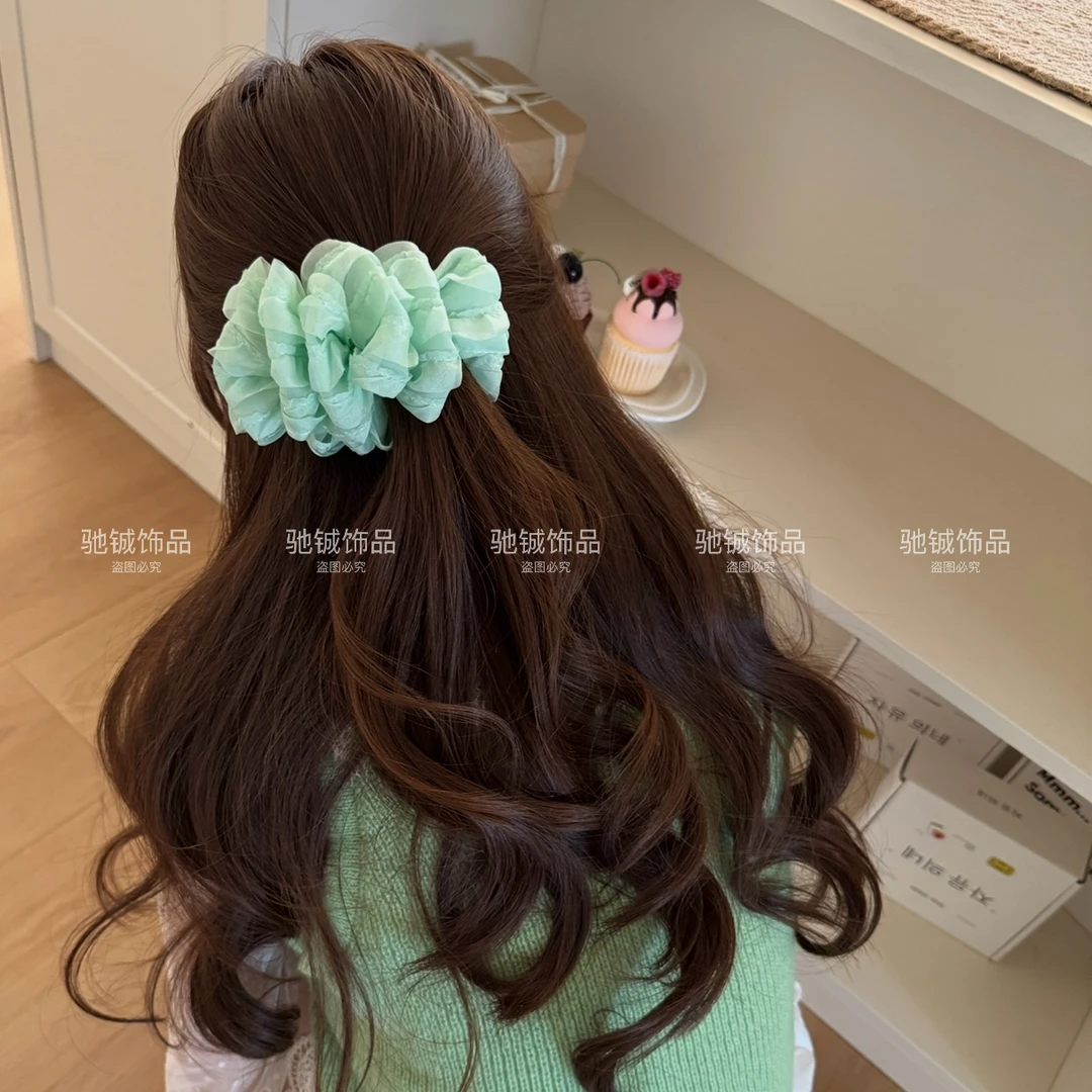 泡芙云朵~超仙多层泡泡香蕉夹春夏高马尾氛围感抓夹低马尾一字夹