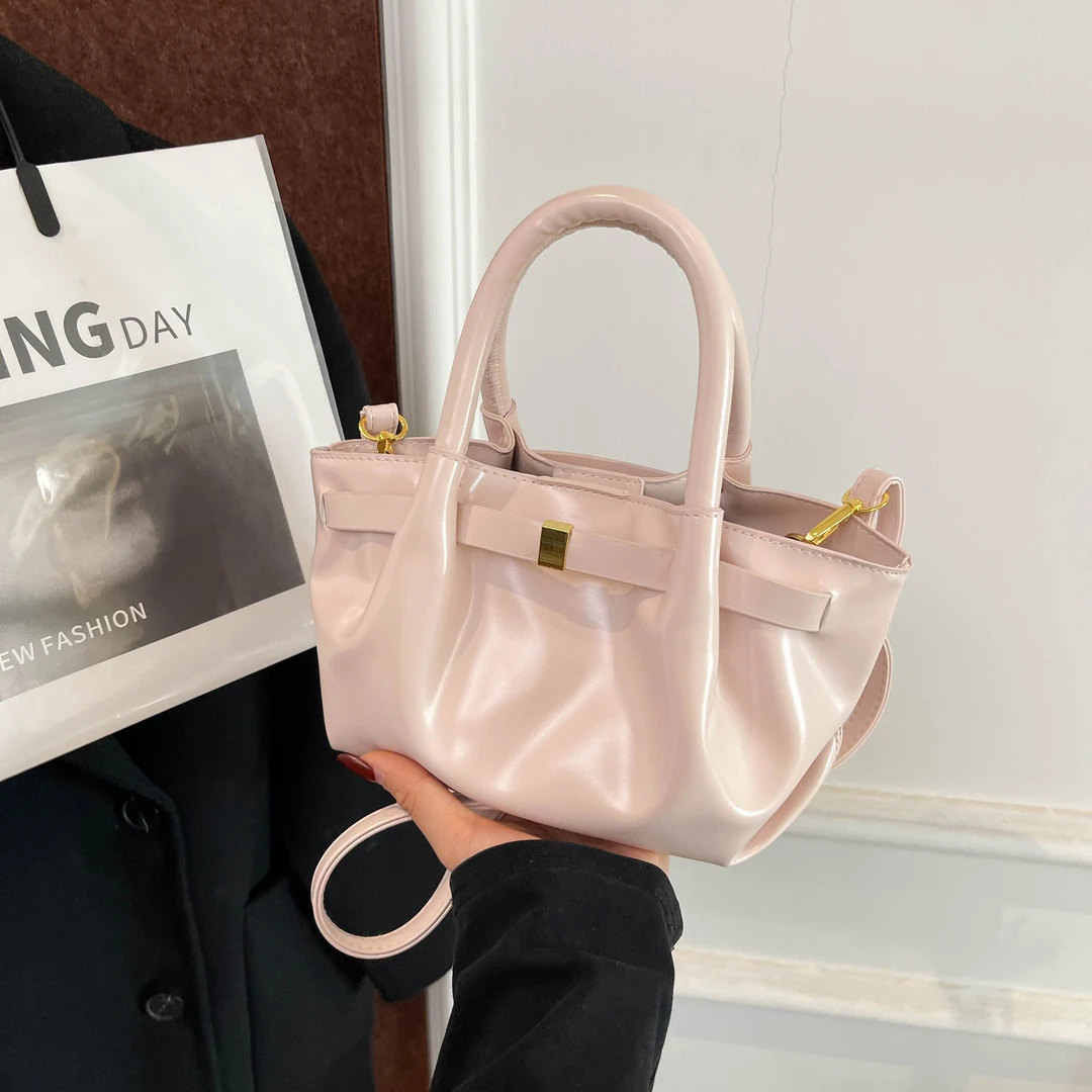 小众褶皱手提包2025春季新款高级质感菜篮子包洋气百搭单肩斜挎包