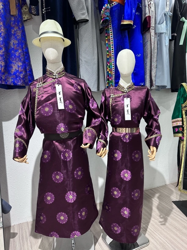 情侣传统长款蒙古袍子