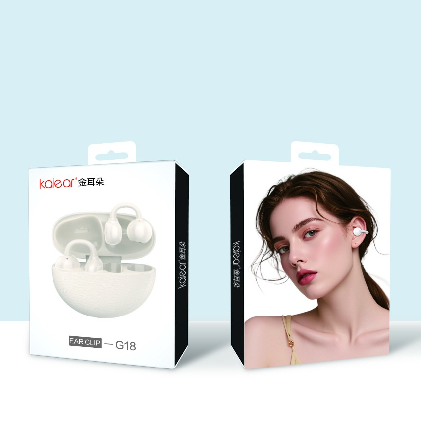 金耳朵G18夹耳式开放皮革纹理网红蓝牙耳机