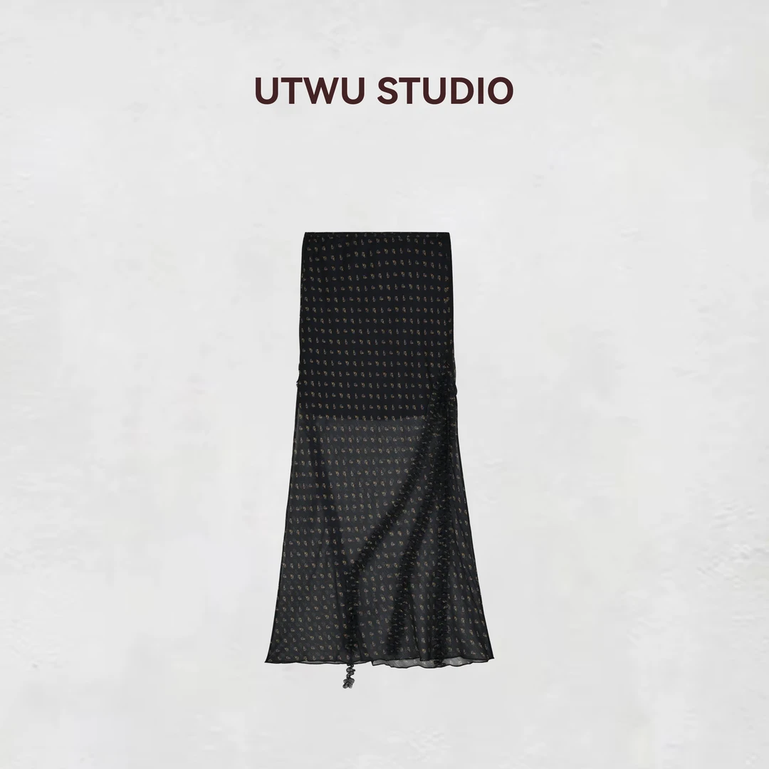 UTWU小敏「观夏」夏季新款法式浪漫高腰碎花松紧腰半裙S25B1025