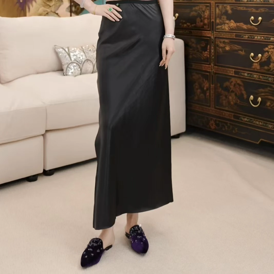 Betty Bairn【似君子 · 香云纱】高定老油料桑蚕丝裙子25B-BW8820