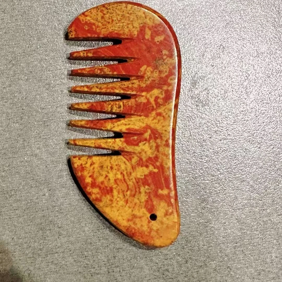 正宗泗水砭石大号头部经络按摩梳