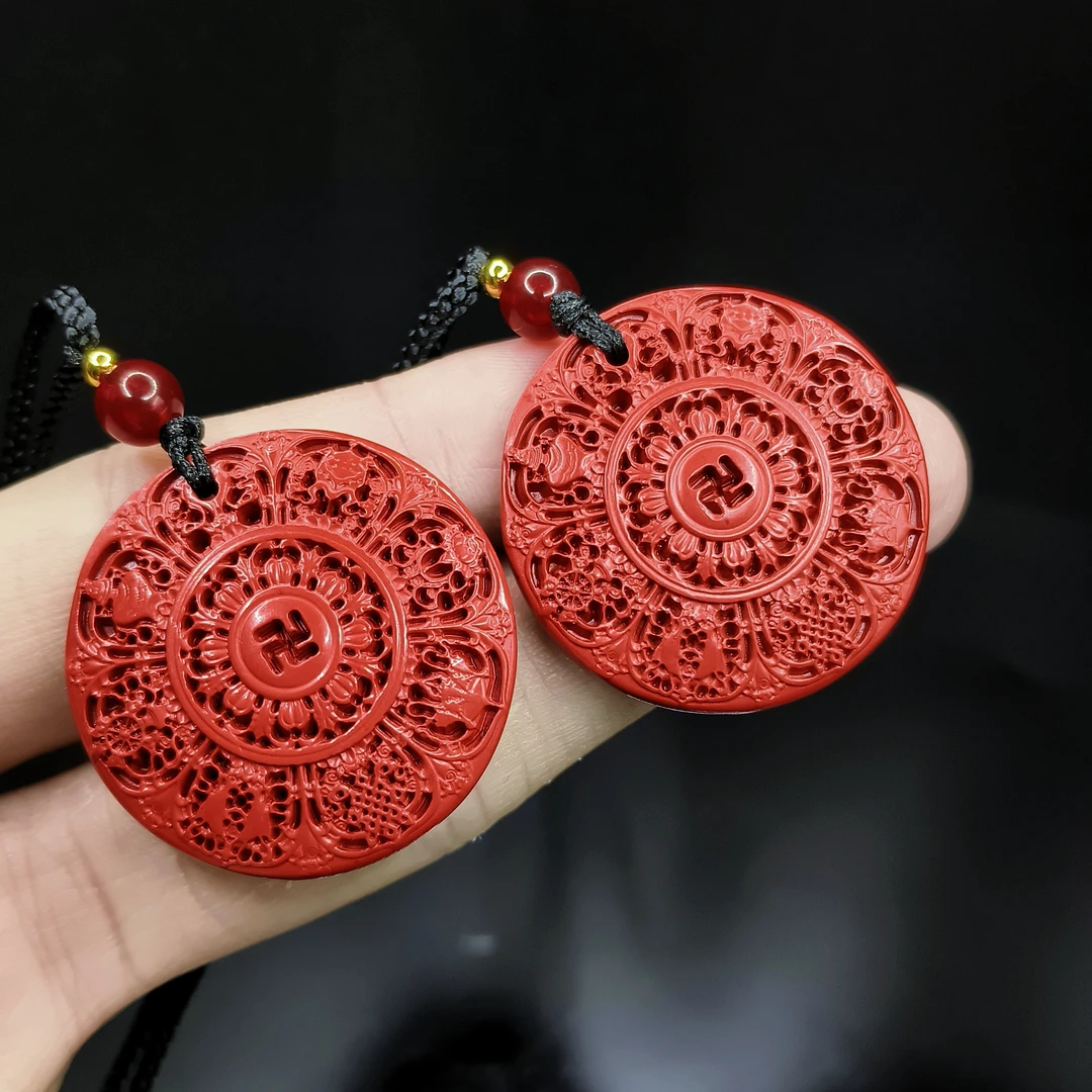 天然辰砂【老涂精选】朱砂九宫牌吊坠Y22【多样性发其一】约30-7mm