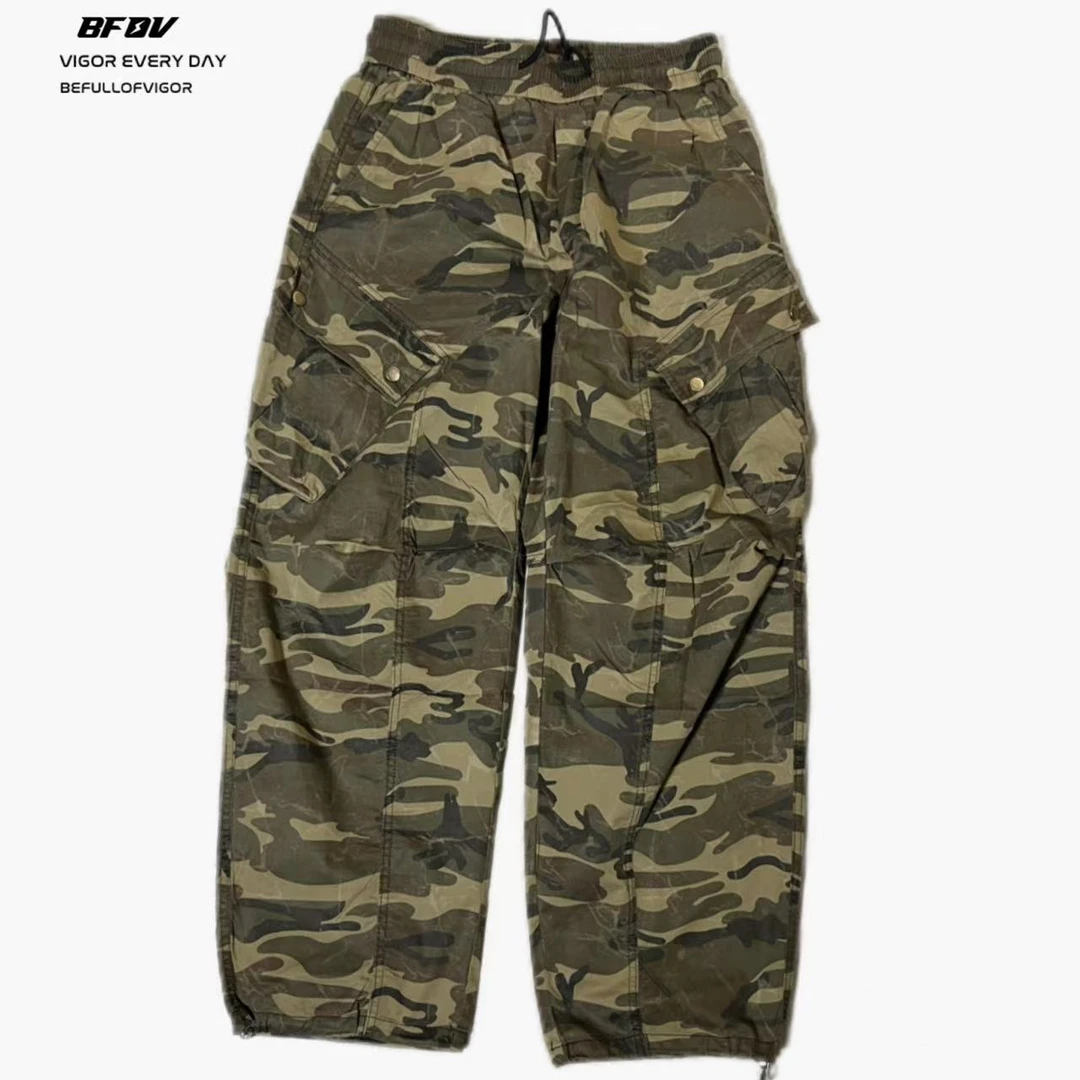 BFOV   美式复古工装直筒迷彩裤 【8329】
