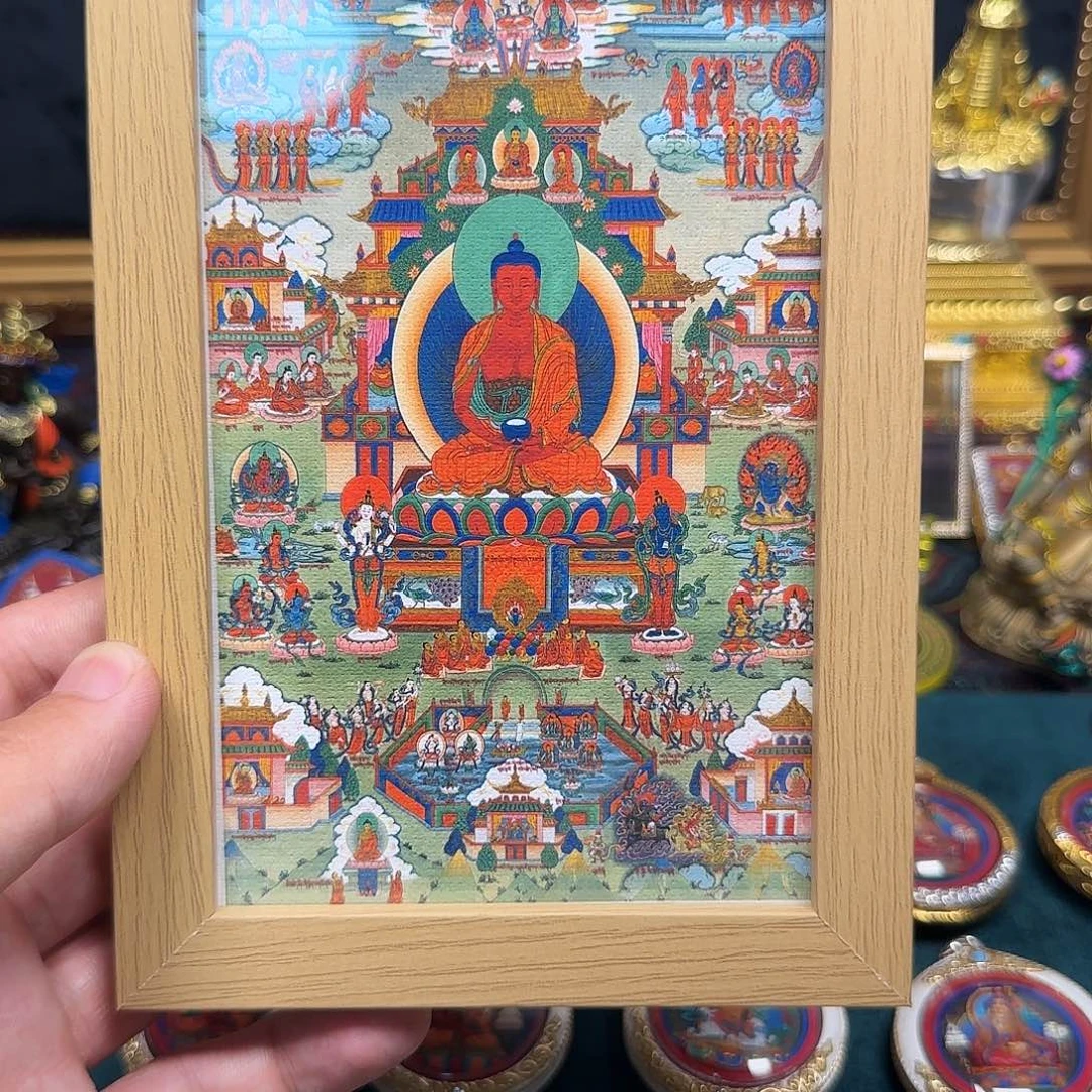 泥塑*‍****阿弥陀佛唐卡摆件