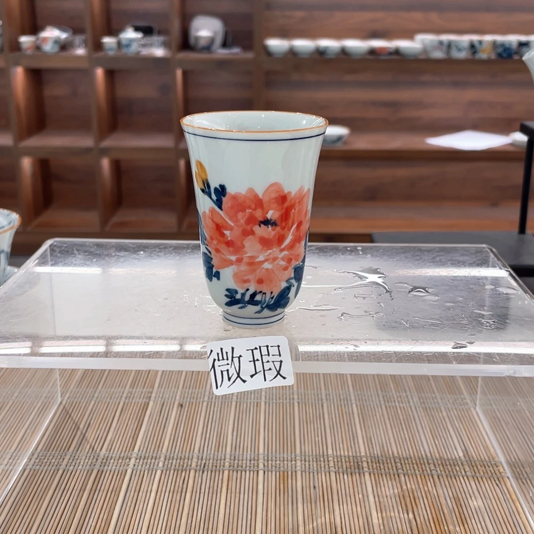 釉下手绘茶具微瑕