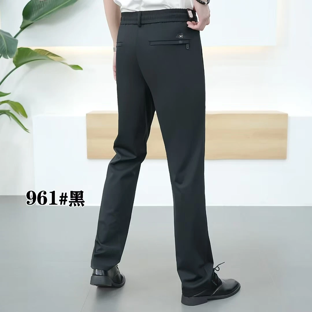 男士松紧腰春夏直筒宽松弹力薄款凉爽透气运动休闲直筒裤