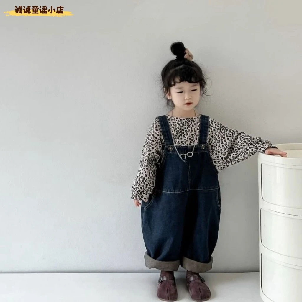 巴拉巴拉男孩女孩【秋款特惠】女童牛仔背带裤早秋款2025新款春季网