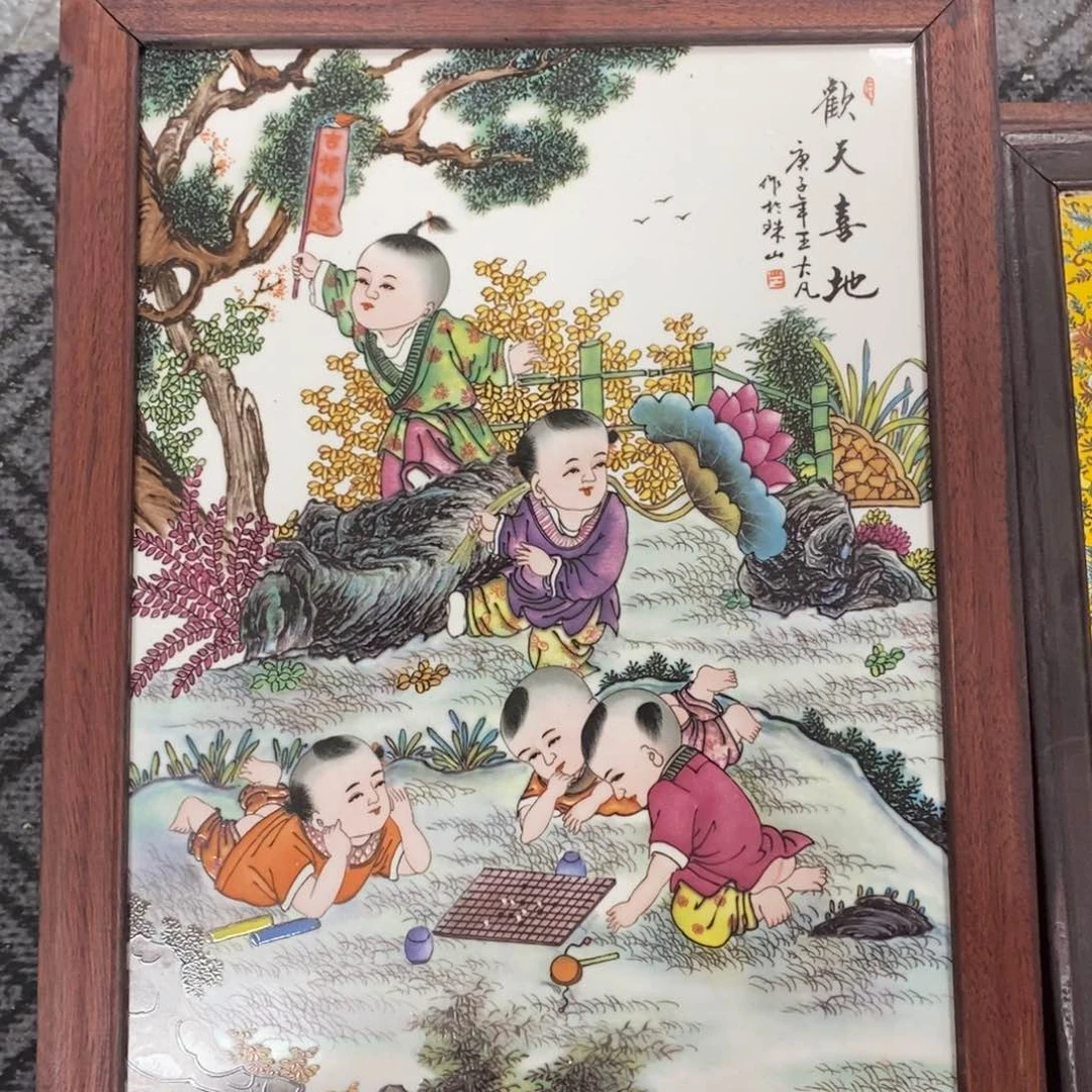 瓷片37*28 景德镇瓷板画柴窑烧制