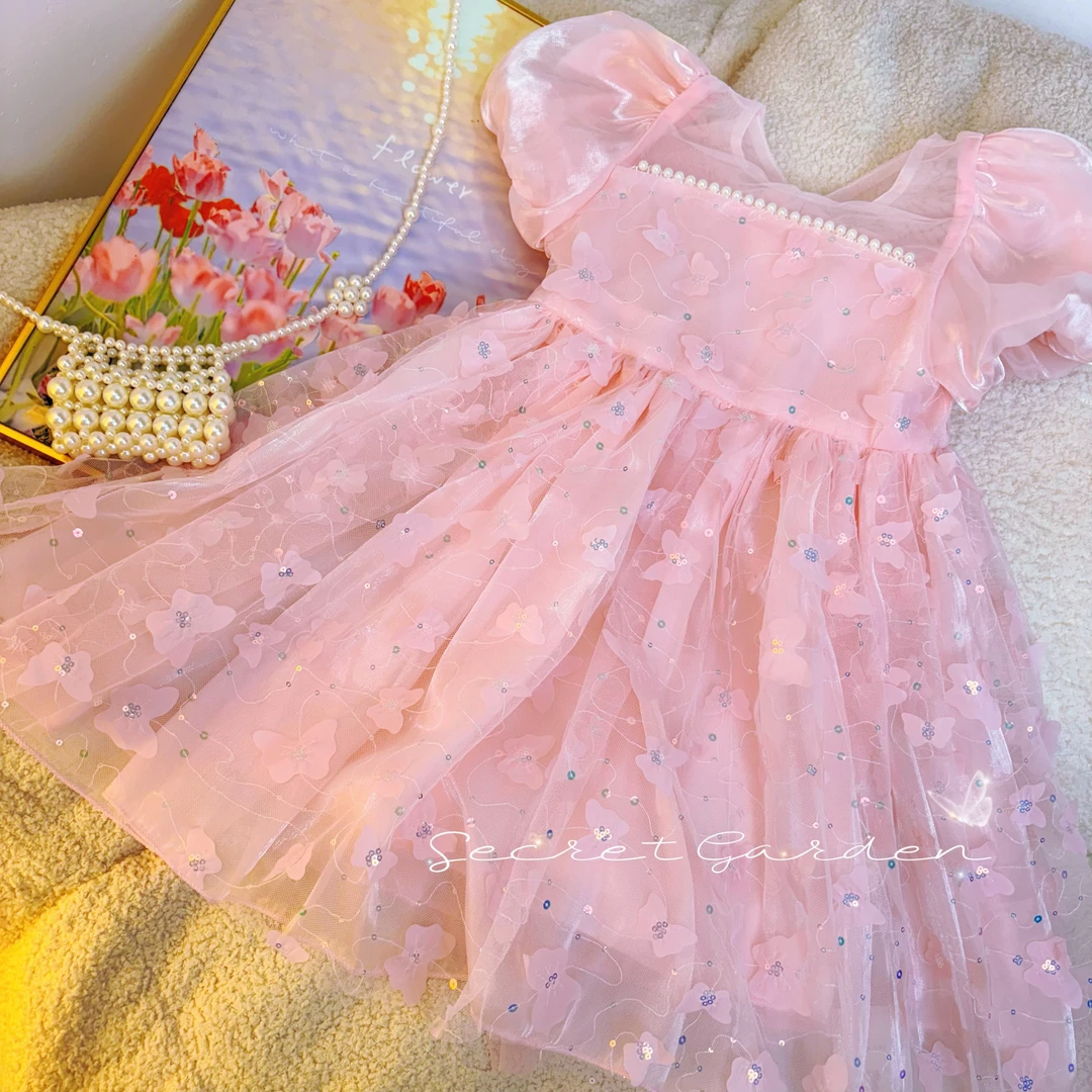 蝴蝶仙子夏款网纱公主裙洋气女孩连衣女童裙夏季蓬蓬纱女宝儿童