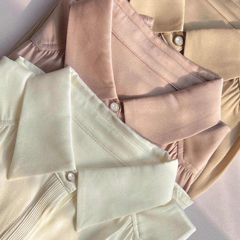 双门襟桑蚕丝衬衫女短袖通勤OL蚕丝衬衣宽松真丝上衣夏 MCZ-6183