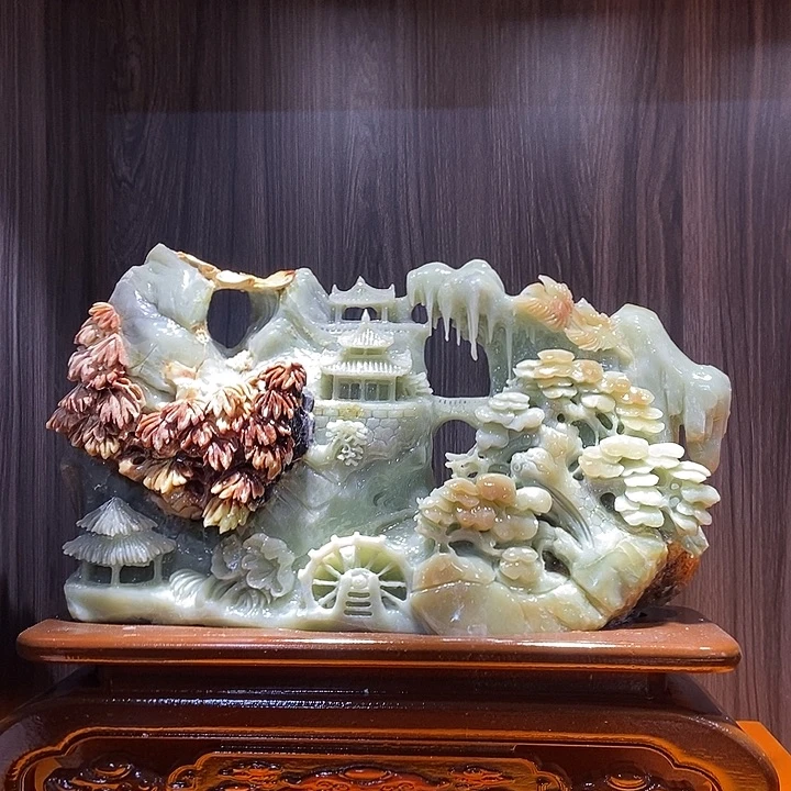 蛇纹石玉（覆膜）合金珠宝奇石