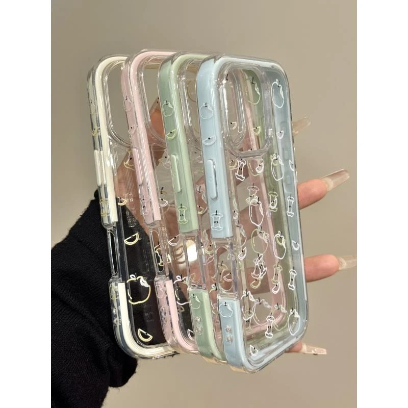 多巴胺线条苹果核适用iphone16promax苹果15手机壳14新款13二合一