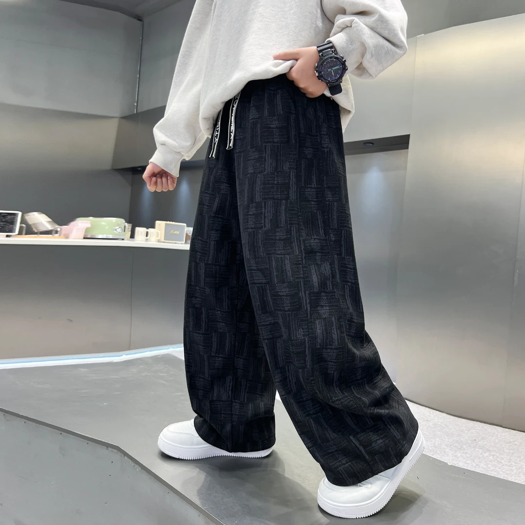 儿童装男童秋装裤子2025新款中大童春秋款男孩长裤秋季直筒运动裤