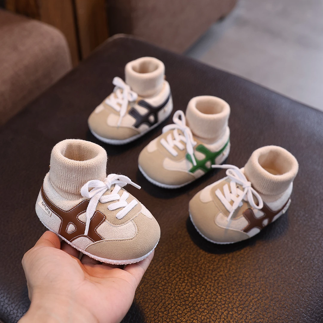 婴儿软底鞋子0-1岁春秋不掉鞋3-6个月新生小月龄宝宝防滑学步前鞋
