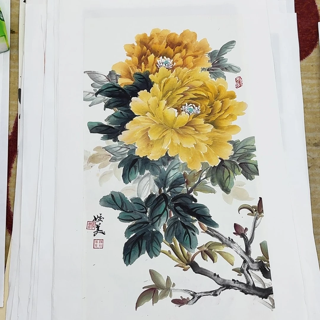 国画四尺四开手绘原稿