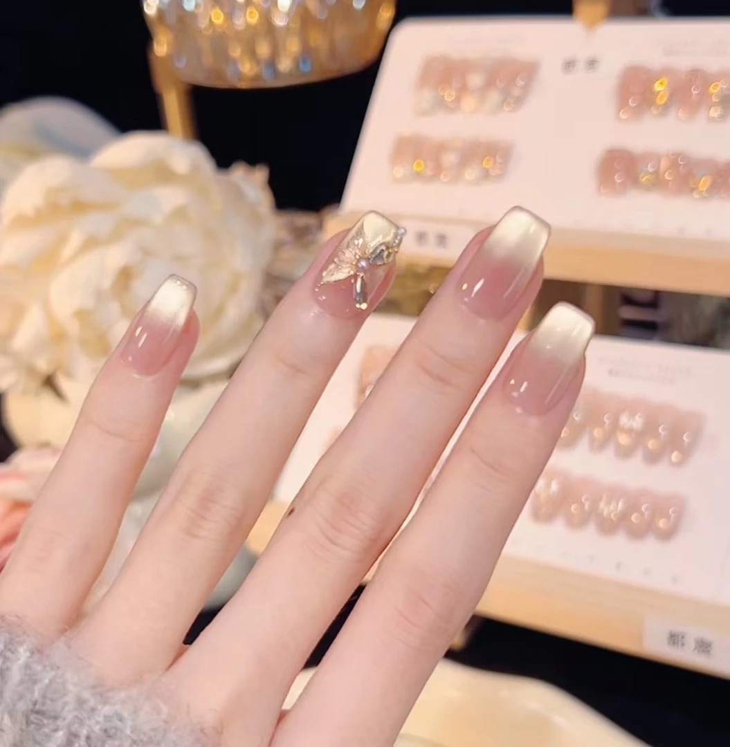 【净蝶】纯手工穿戴甲美甲可拆卸指甲贴片10片装AXX