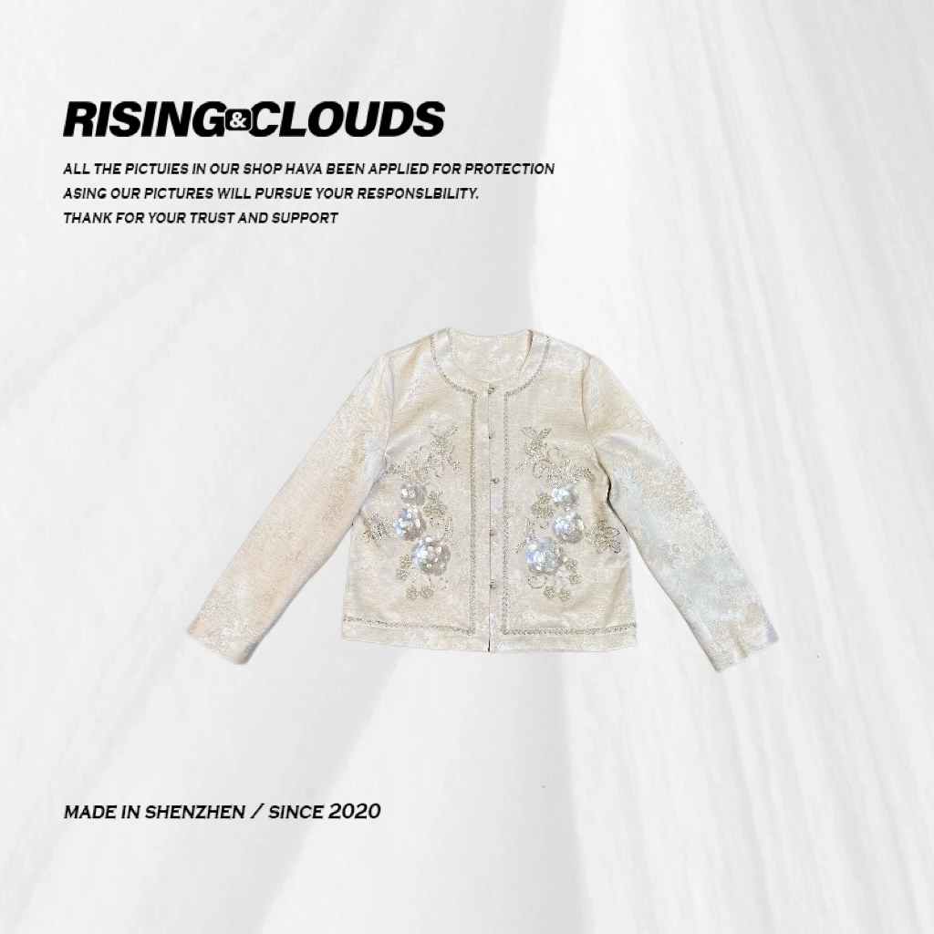RISING&CLOUDS【小云姐】舒适百搭时尚显瘦重工钉珠时尚外套040619
