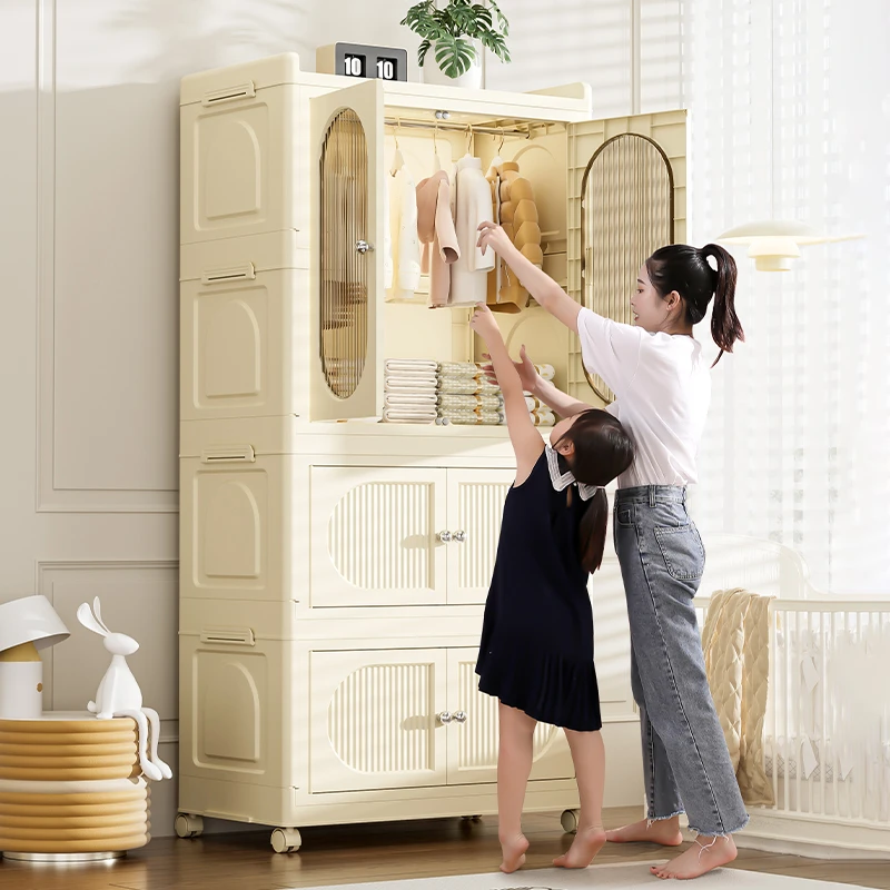 儿童衣柜家用卧室免安装折叠简易衣柜无甲醛宝宝衣橱收纳柜零食柜