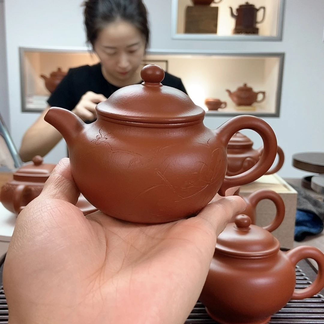 茶壶紫砂朱泥莲子