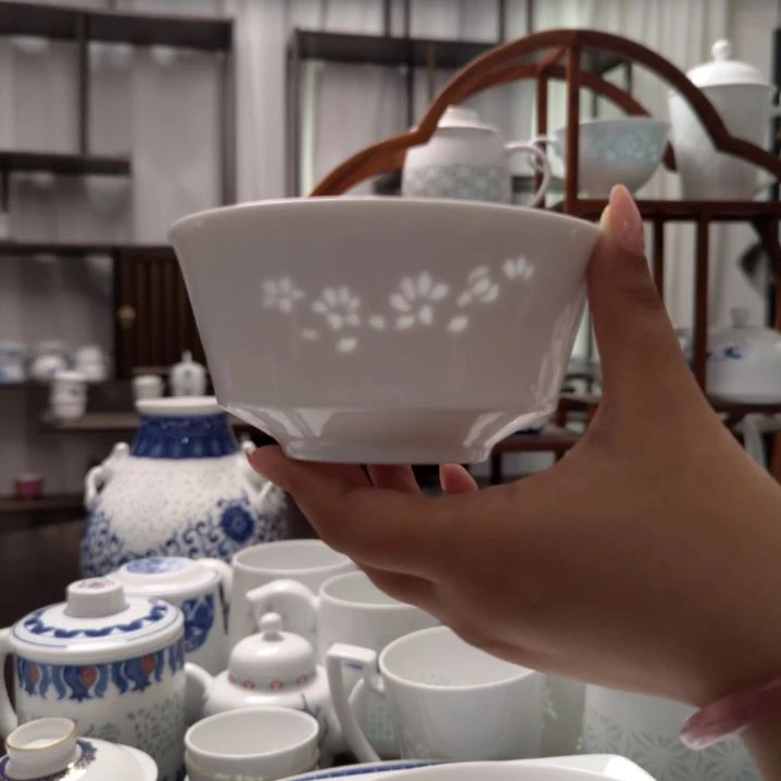 瓷玉兰花5寸饭碗一个