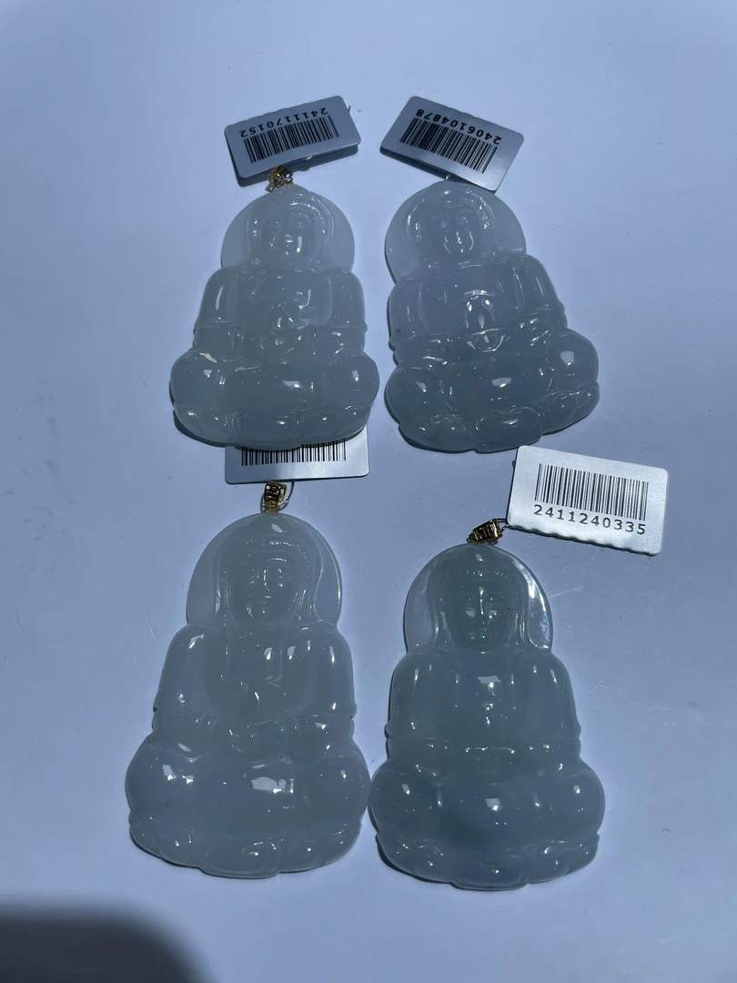 天然A货翡翠18K金镶嵌观音多样性发其一（拍一发一）- #985