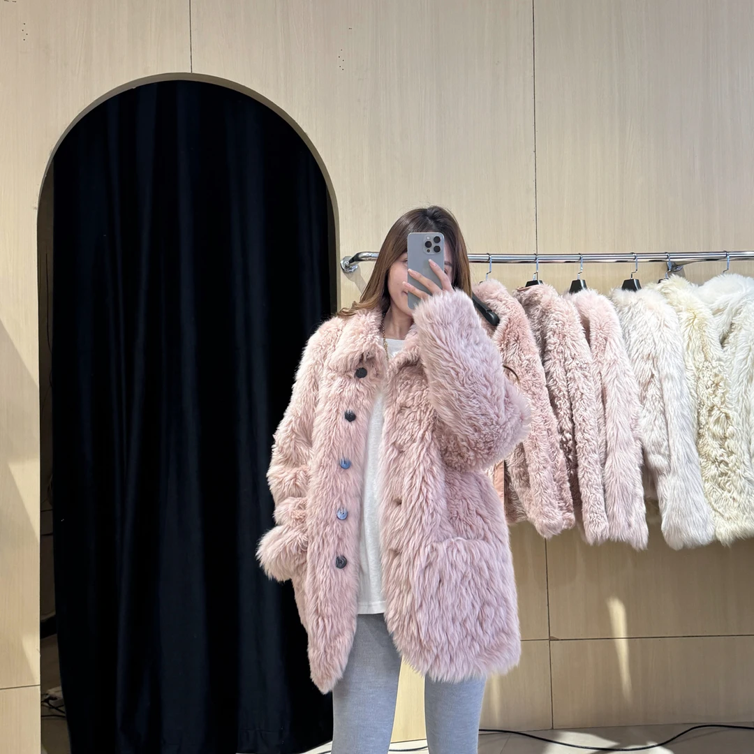 韩里韩气 托斯卡纳皮毛一体皮草外套