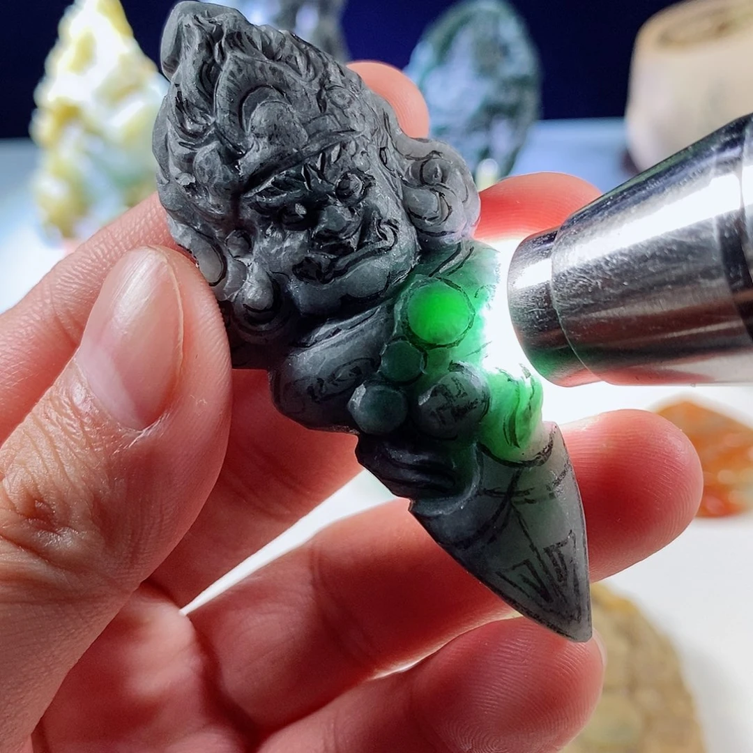 定制翡翠未镶嵌缅甸天然翡翠降魔杵