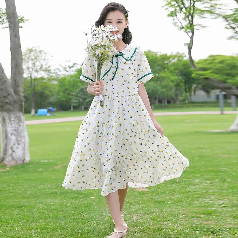 女中大童儿童碎花夏季连衣裙2025新款裙子洋气甜美清新显瘦公主裙