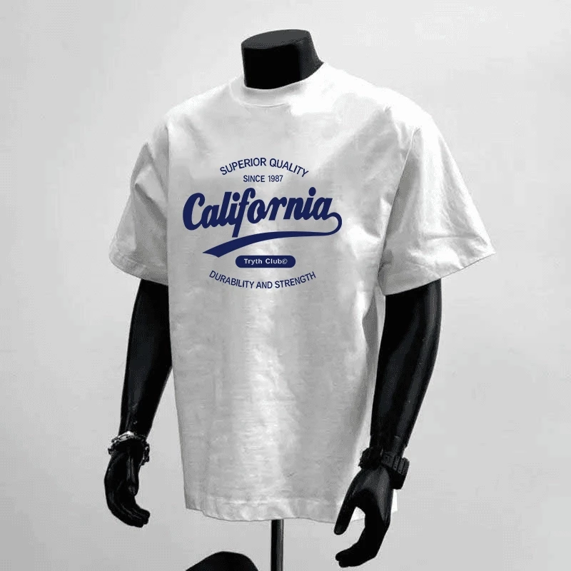 纯棉260G重磅不透白短袖t恤男女同款美式潮牌半袖情侣宽松上衣服