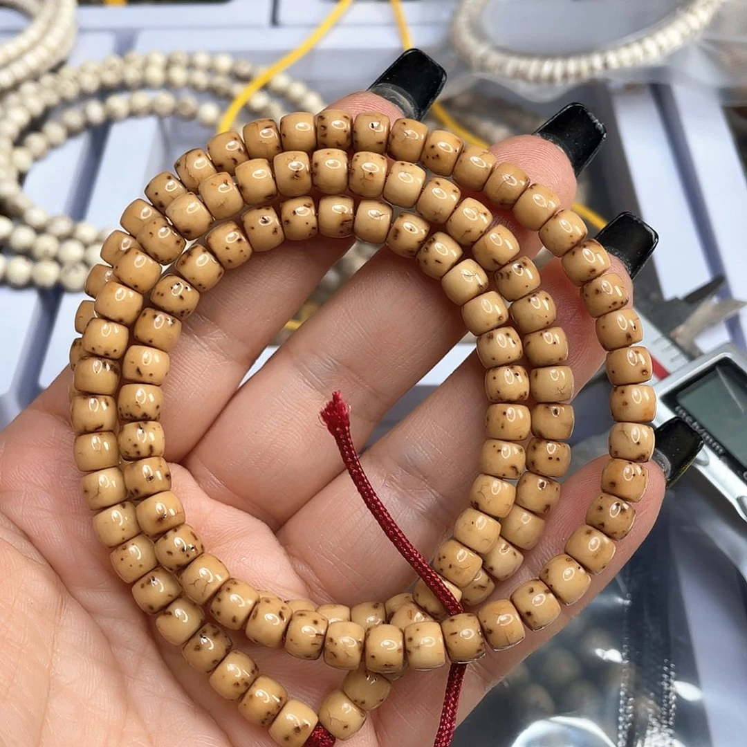 潇***珑星月菩提吊坠原生态骨瓷白数星星手盘尺寸5.9