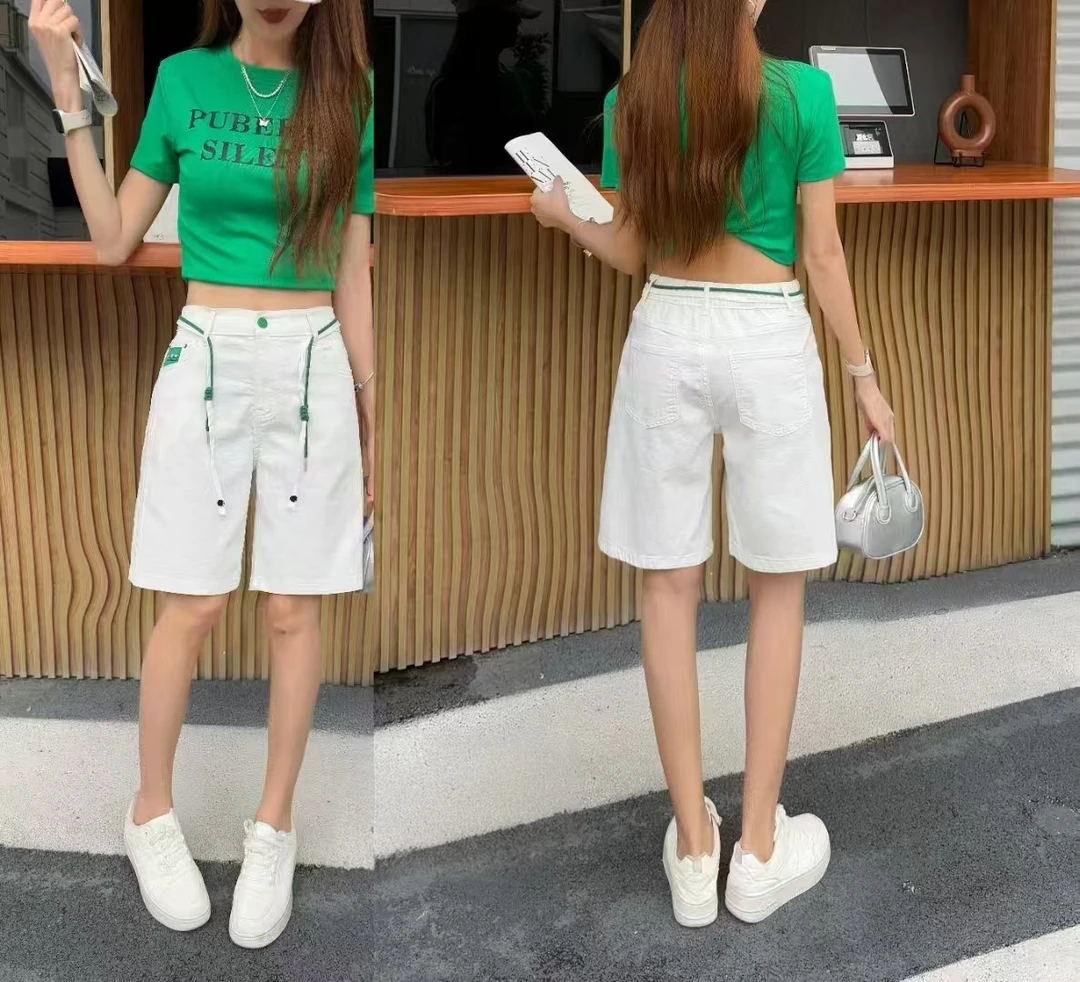 牛仔短裤2025夏新款窄版大码显瘦五分裤73209