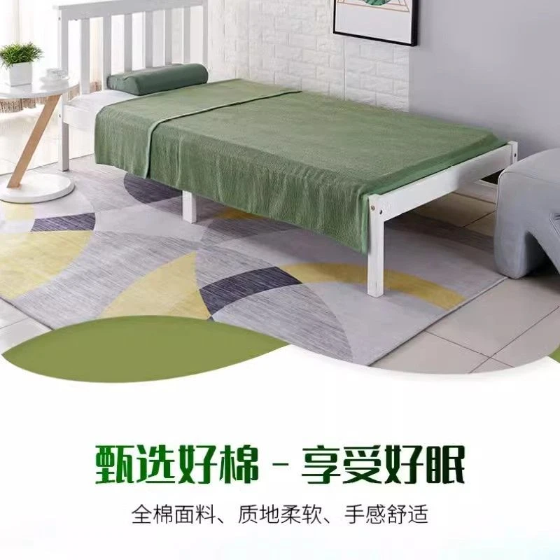 精品毛巾被加厚绿色毛巾被夏季单人折叠