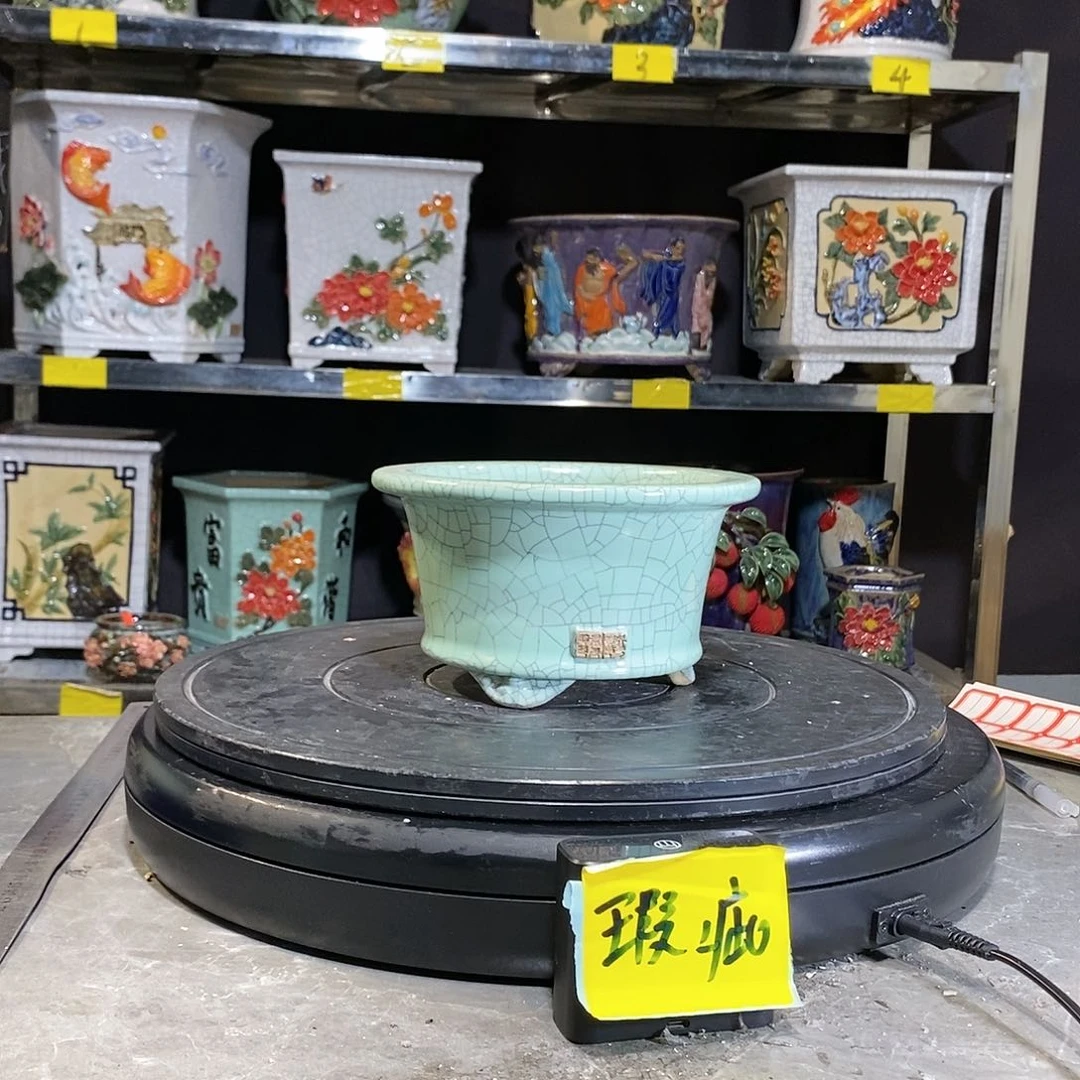 勇*瑕疵石湾盆石湾盆