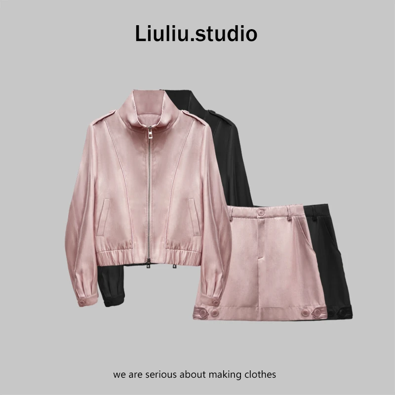 LiuLiu定制【暮光闪闪】设计师早秋时尚休闲外套+显瘦半身裙套装