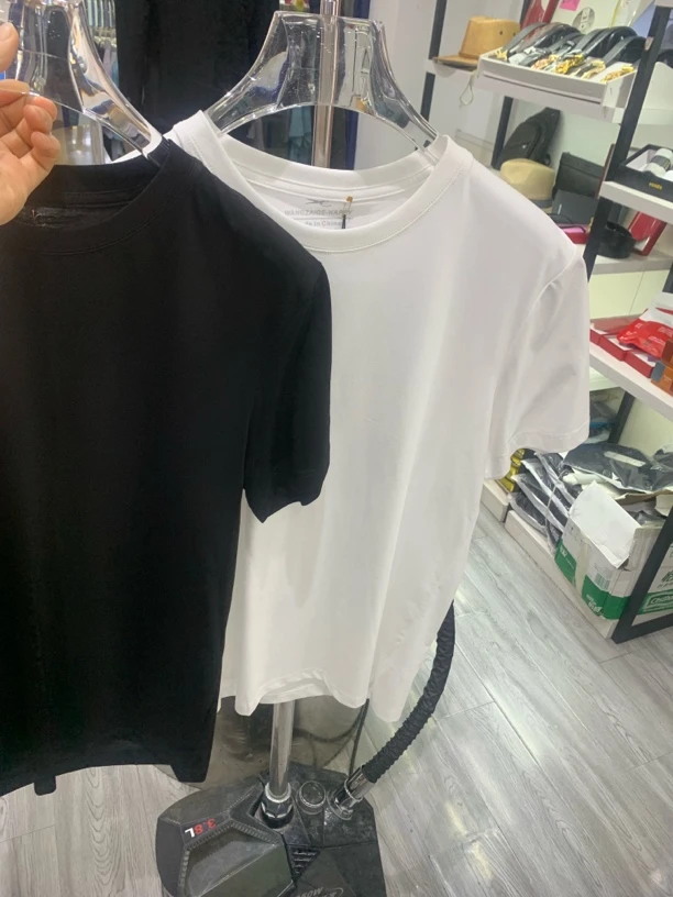 夏季圆领短袖T恤纯棉休闲T恤男士纯色时尚白色黑色光版修身宽松