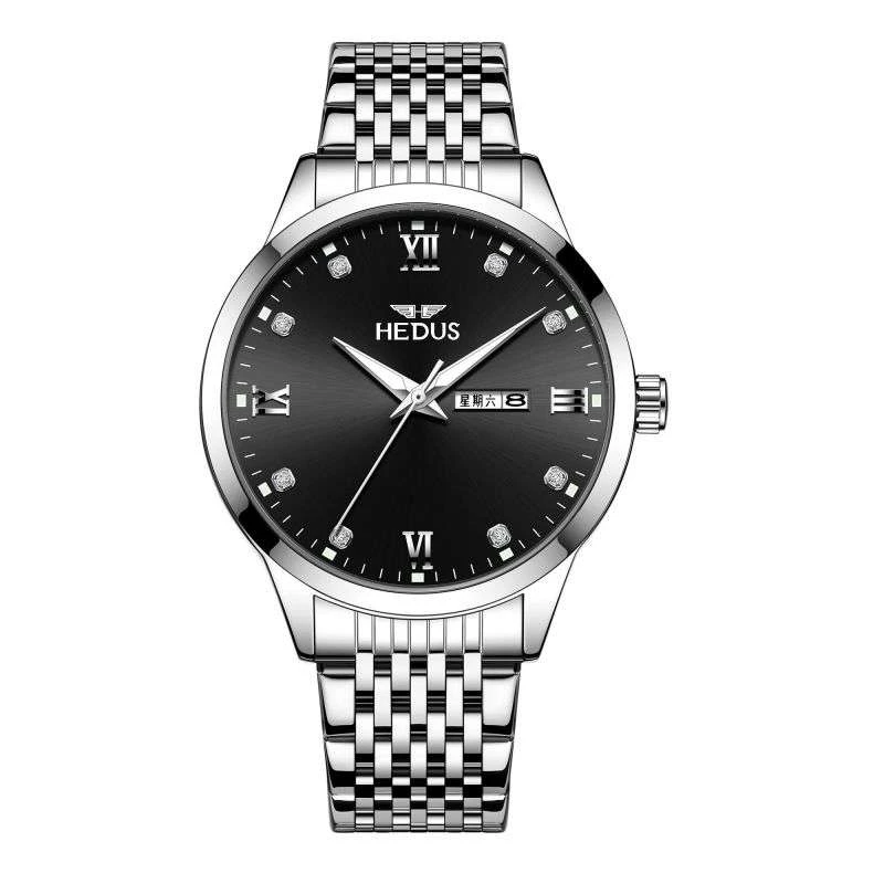 【05号】亨达时/HEDUS 防水简约双日历 高贵铂爵系列男款腕表-L