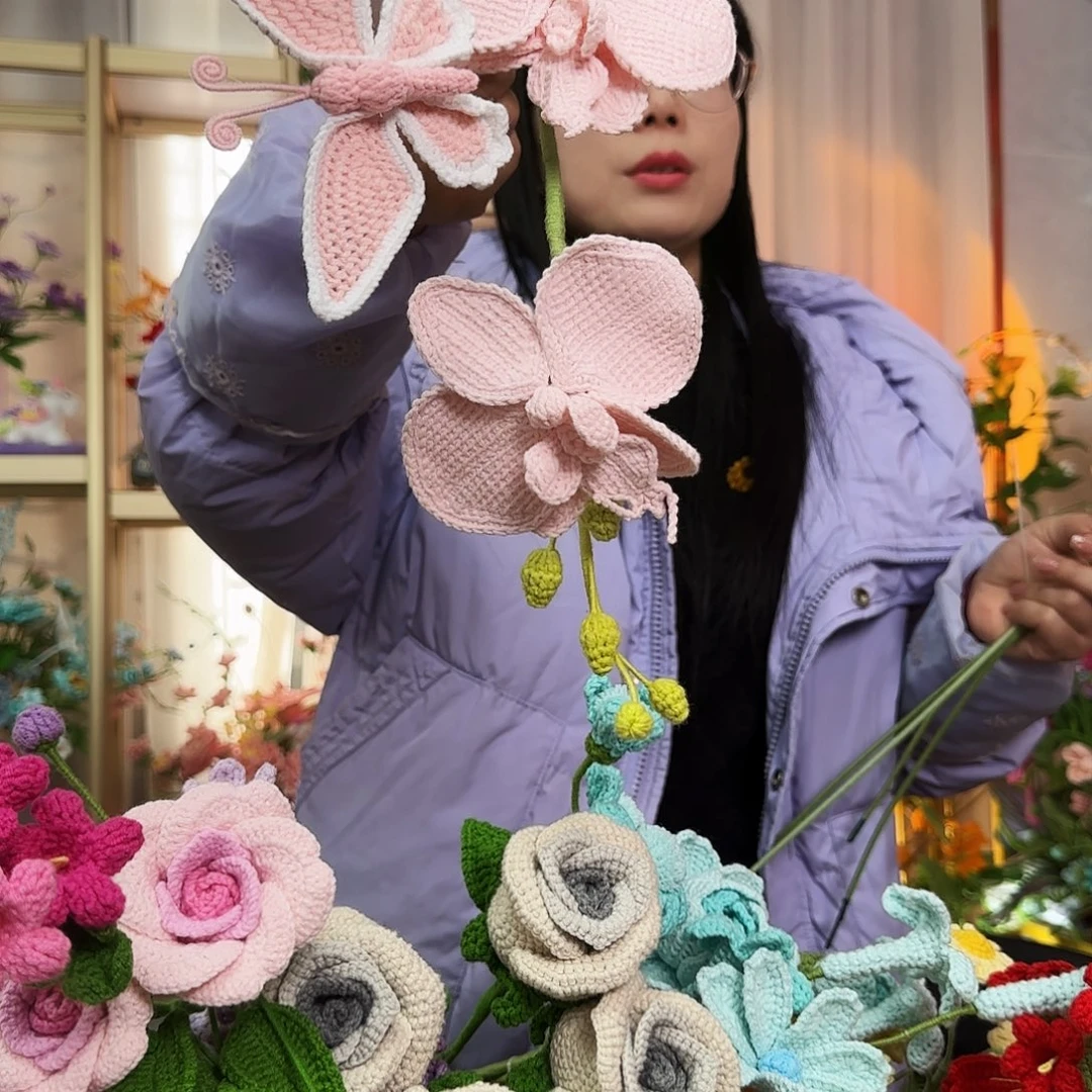 纯手工钩织钩织花束