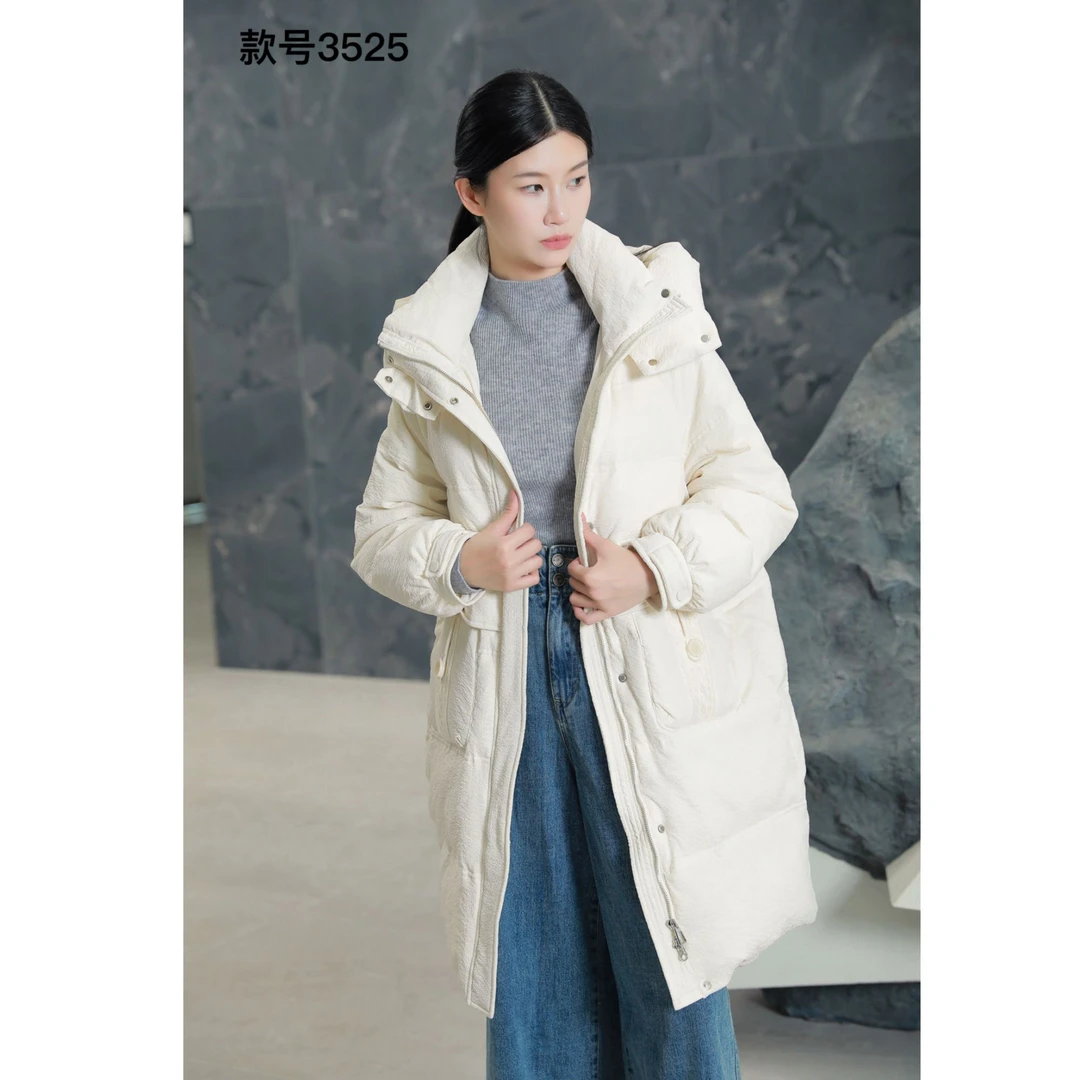 【钟意宠粉 】3525米色长款羽绒服