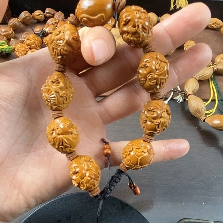 橄榄核手串/手链荷叶财神