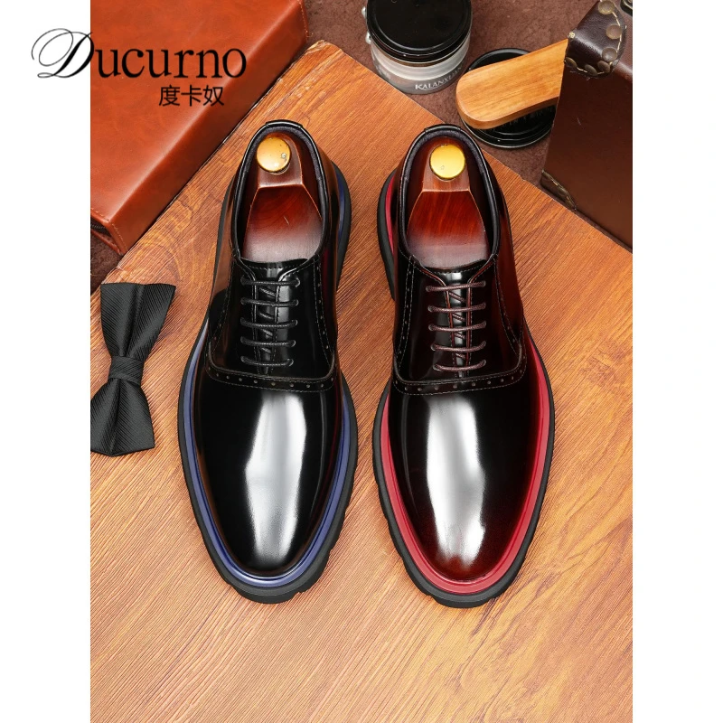 2025新款亮面皮鞋男款英伦商务正装漆皮牛津鞋结婚新郎年轻人男鞋