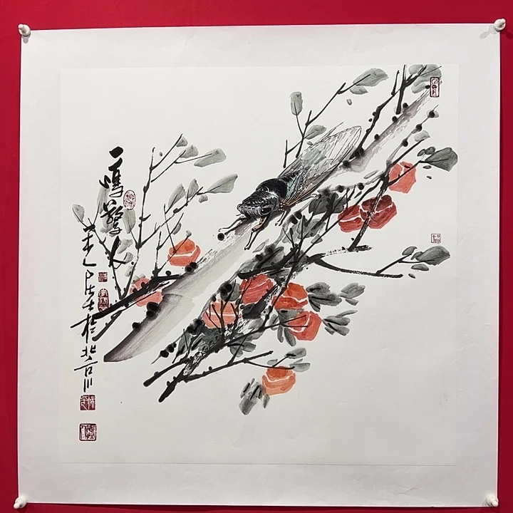 涛***声国画柳平四尺斗方精品