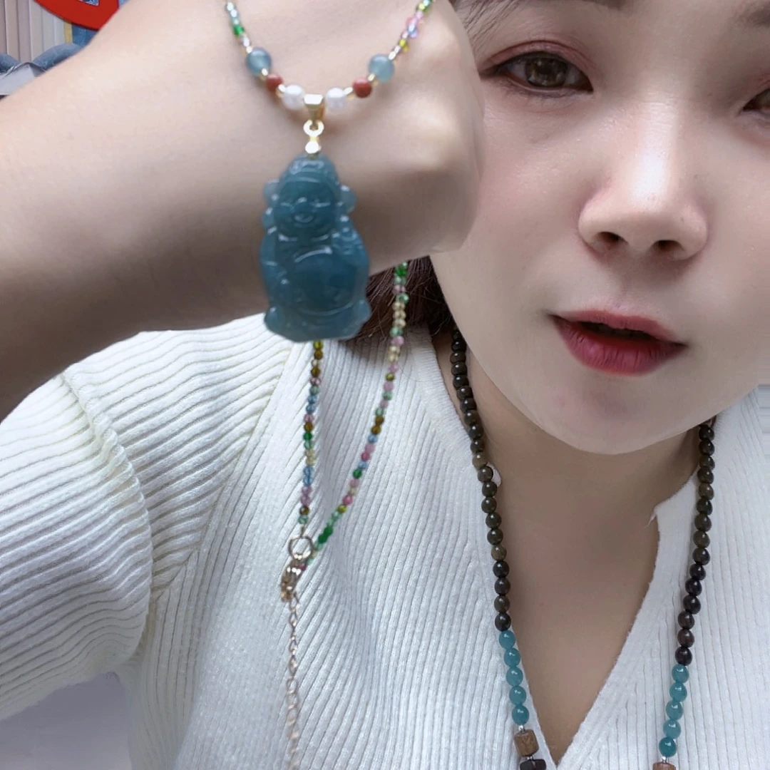 翡翠未镶嵌颈饰项链