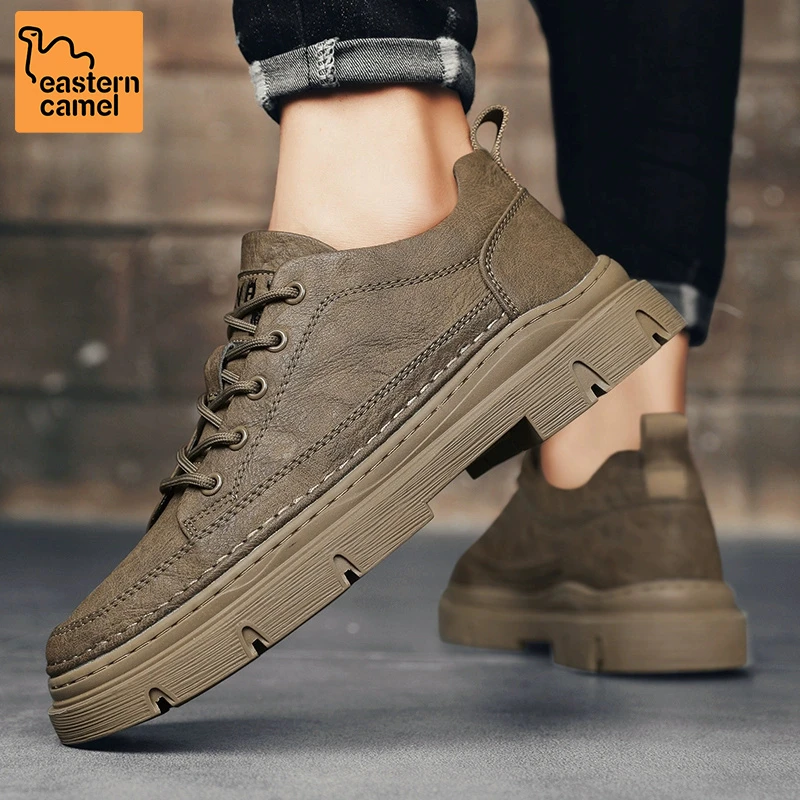 东方骆驼男鞋2025年新款秋季工装马丁靴男士休闲皮鞋软底工作潮鞋
