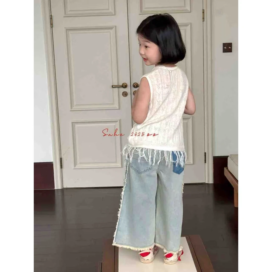 AC374~HJ·25夏~侧缝毛边裤子SH206